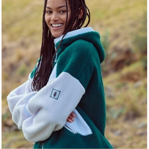 FREE PEOPLE Hit the Slopes Hoodie Evergreen NEW XS - Picture 8 of 8